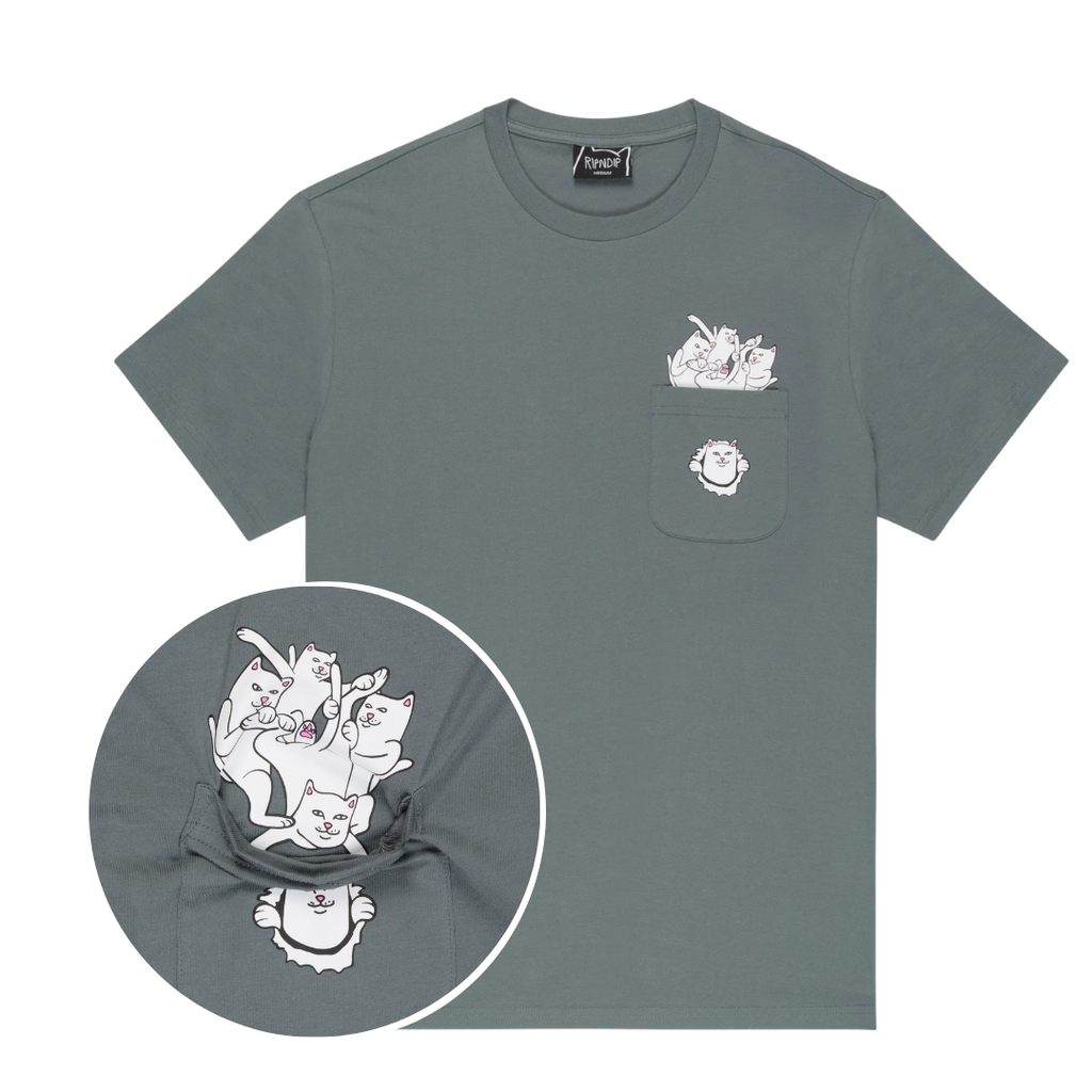 Camiseta RIPNDIP - Nermaniac Pocket Tee (Charcoal) – RIPNDIP Brasil