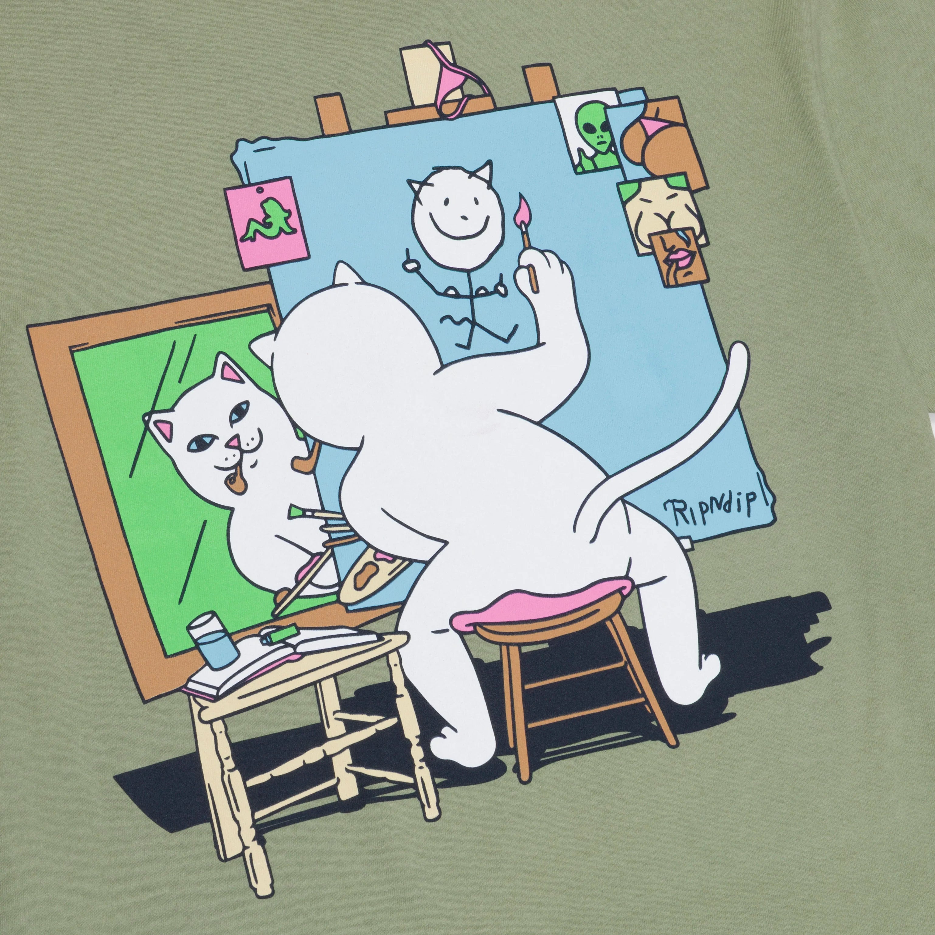 Camiseta Ripndip - Nerman Rockwell Tee (Dusty Olive)