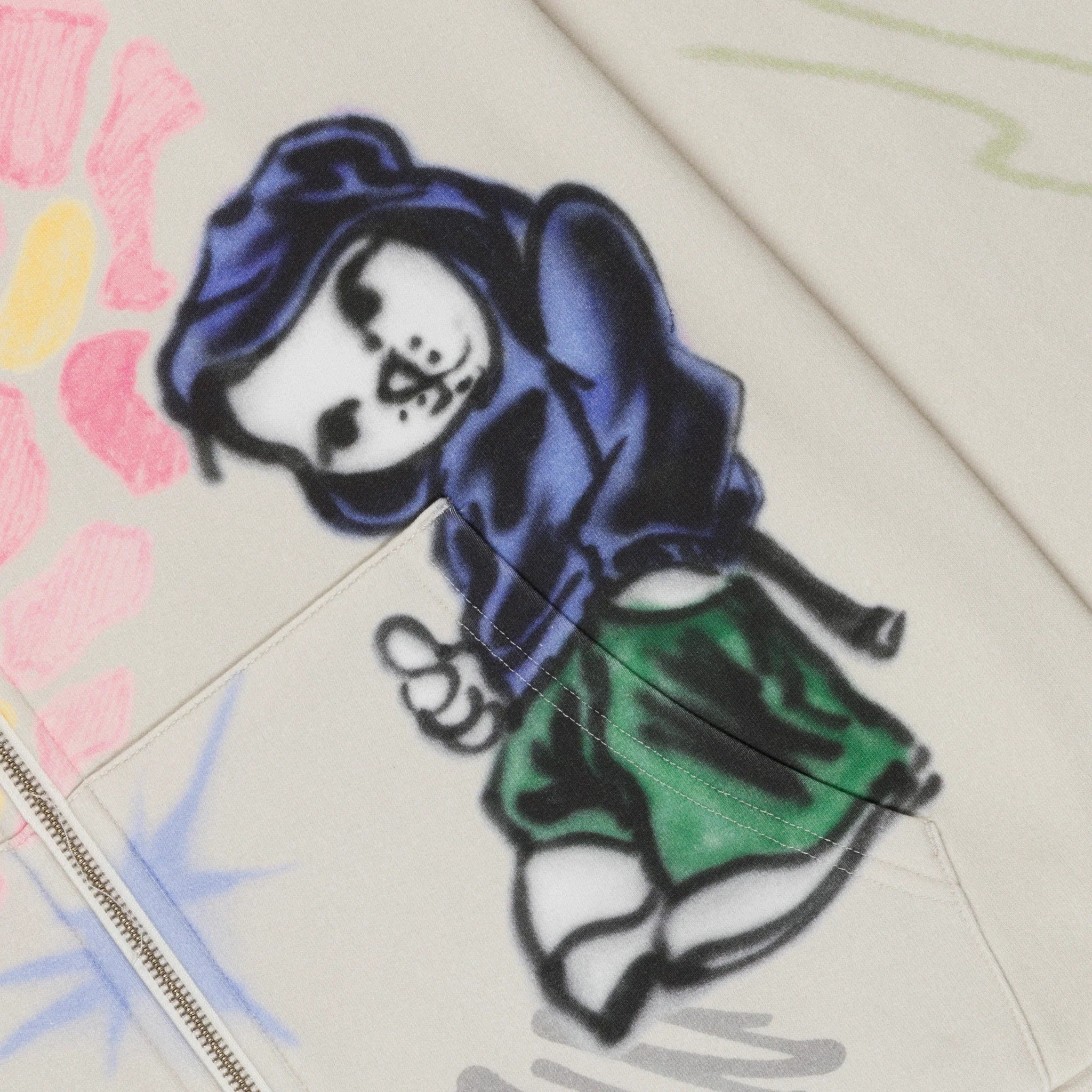 Moletom Ripndip - GOOSEBUMPS ZIP HOODIE (BONE)