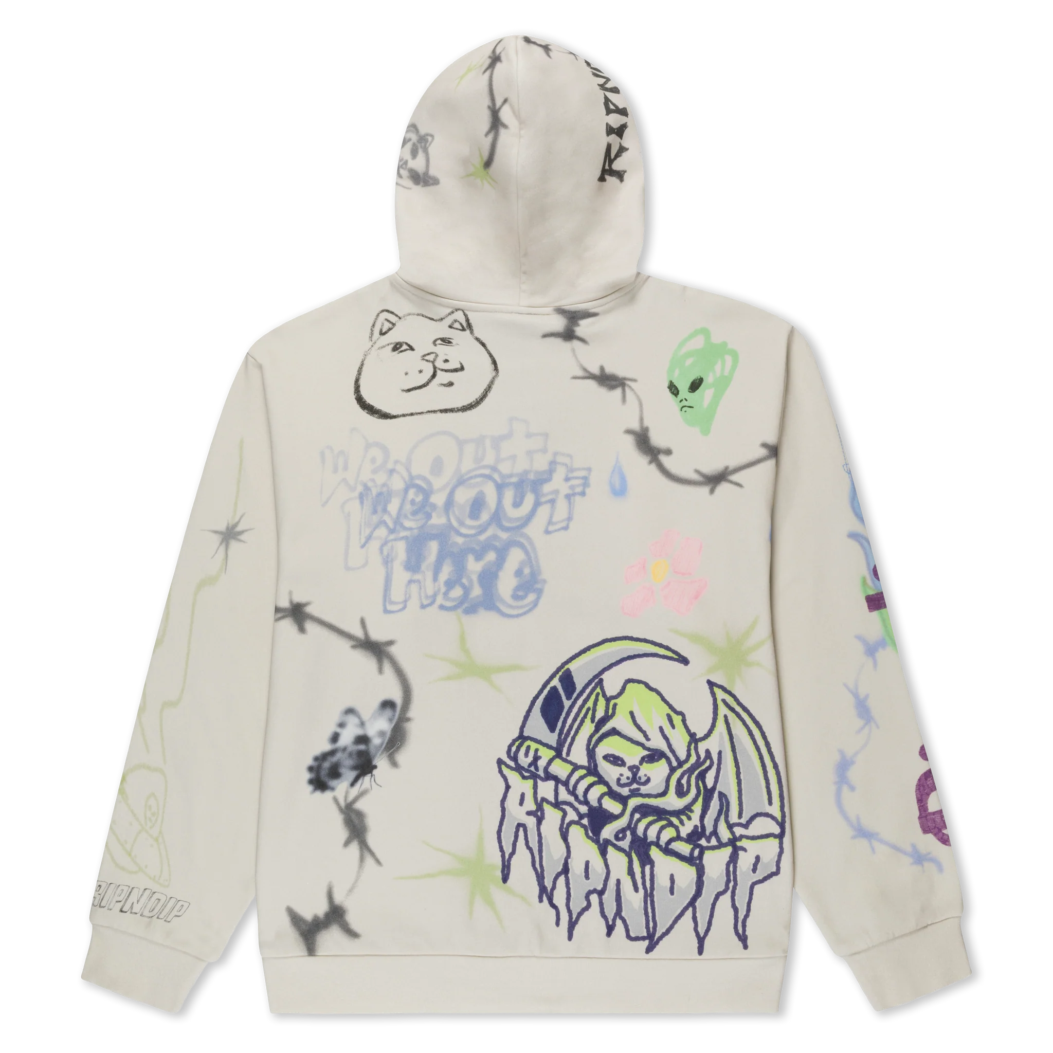 Moletom Ripndip - GOOSEBUMPS ZIP HOODIE (BONE)