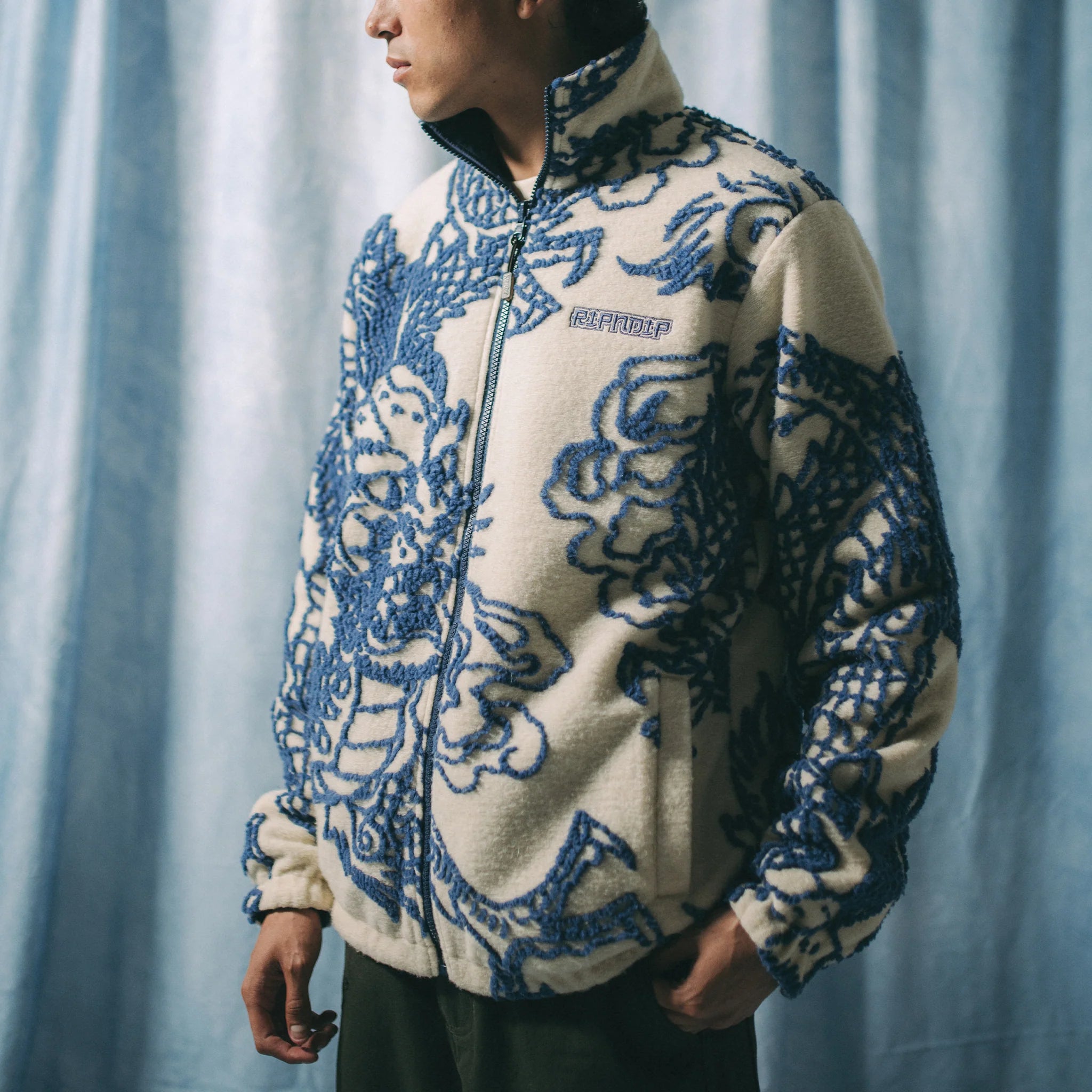 Jaqueta Ripndip - Haku Reversible Jacket (Off White/Navy) - Envio 30/10
