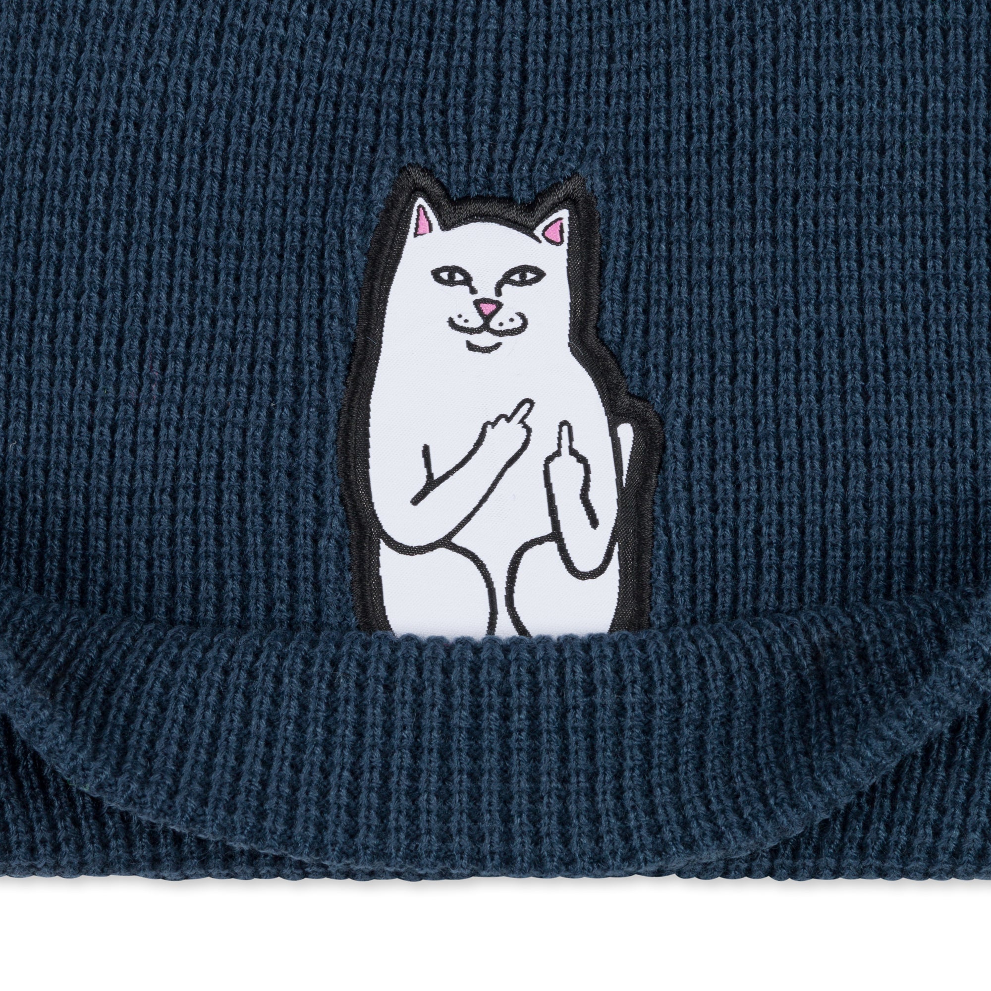 RIPNDIP Lord Nermal Waffle Knit Beanie (Navy)