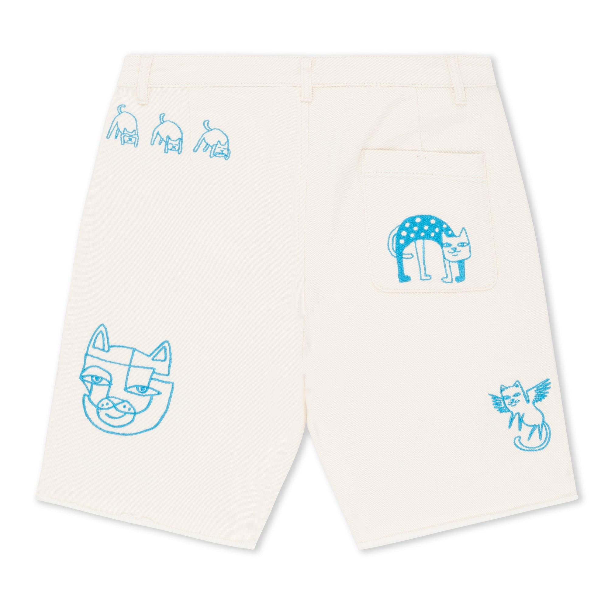 RIPNDIP Blonded Denim Shorts (Off White)