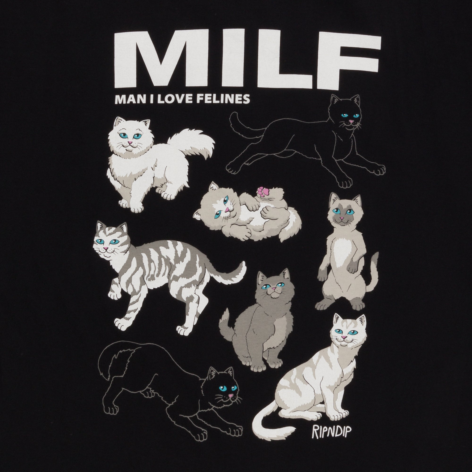 RIPNDIP Man I Love Felines Tee (Black)