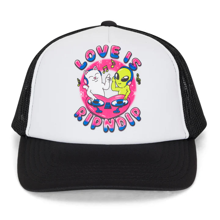 Love Is Ripndip Trucker Hat (White/Black)