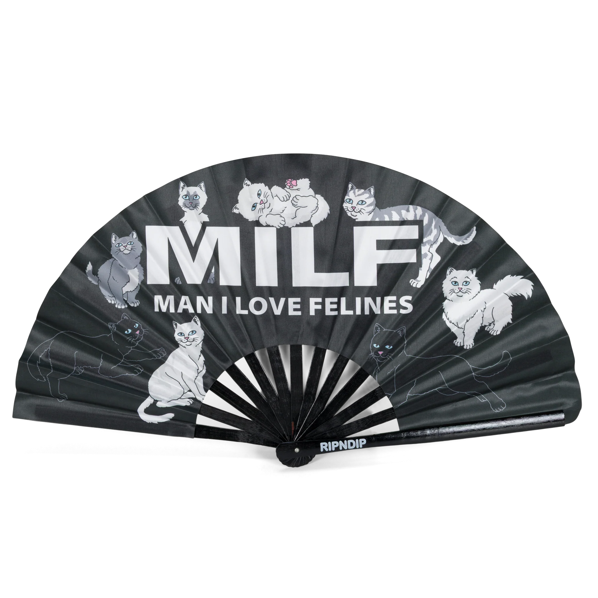 Leque Ripndip - Man I Love Felines Fan (Black)