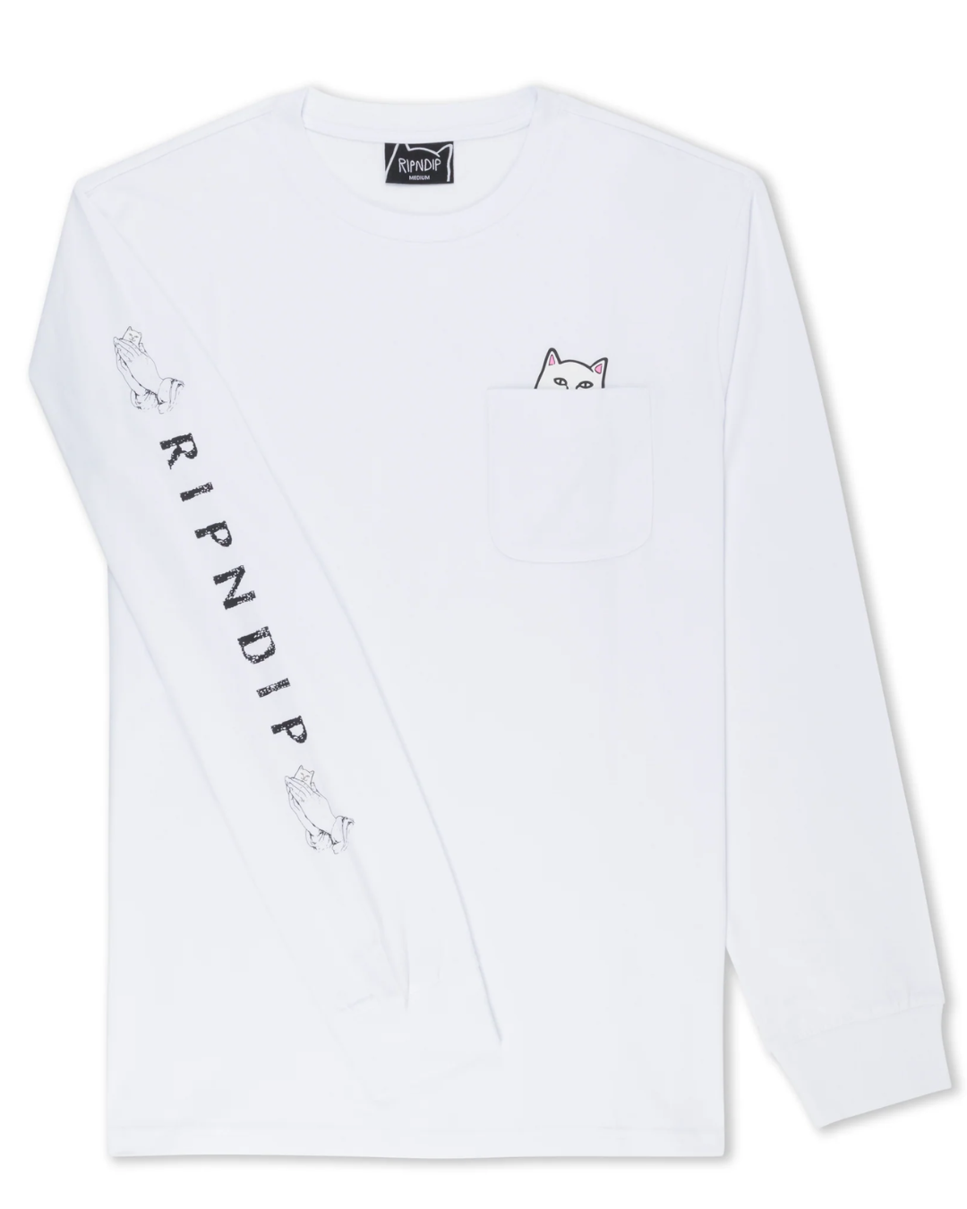 Camiseta manga longa Ripndip - Lord Nermal L/S Pocket Tee (White)