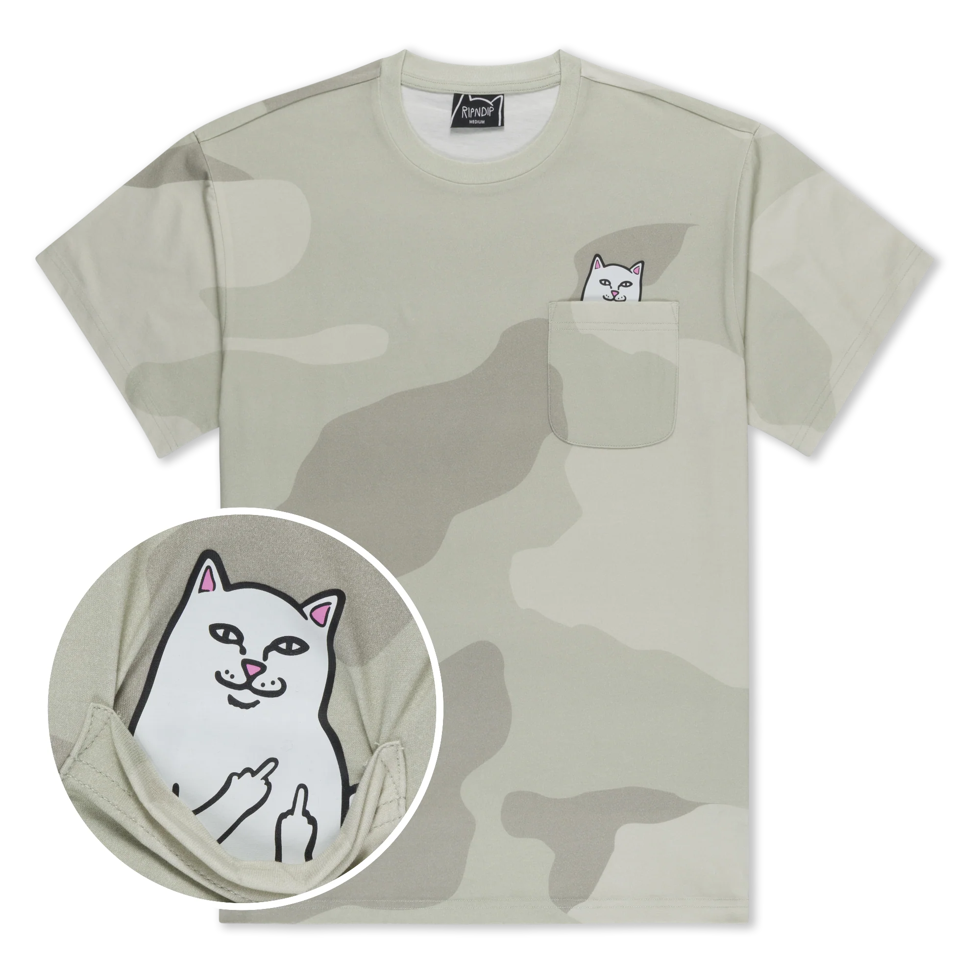 Camiseta Ripndip - LORD NERMAL POCKET TEE (BONE GRAFFITI CAMO)