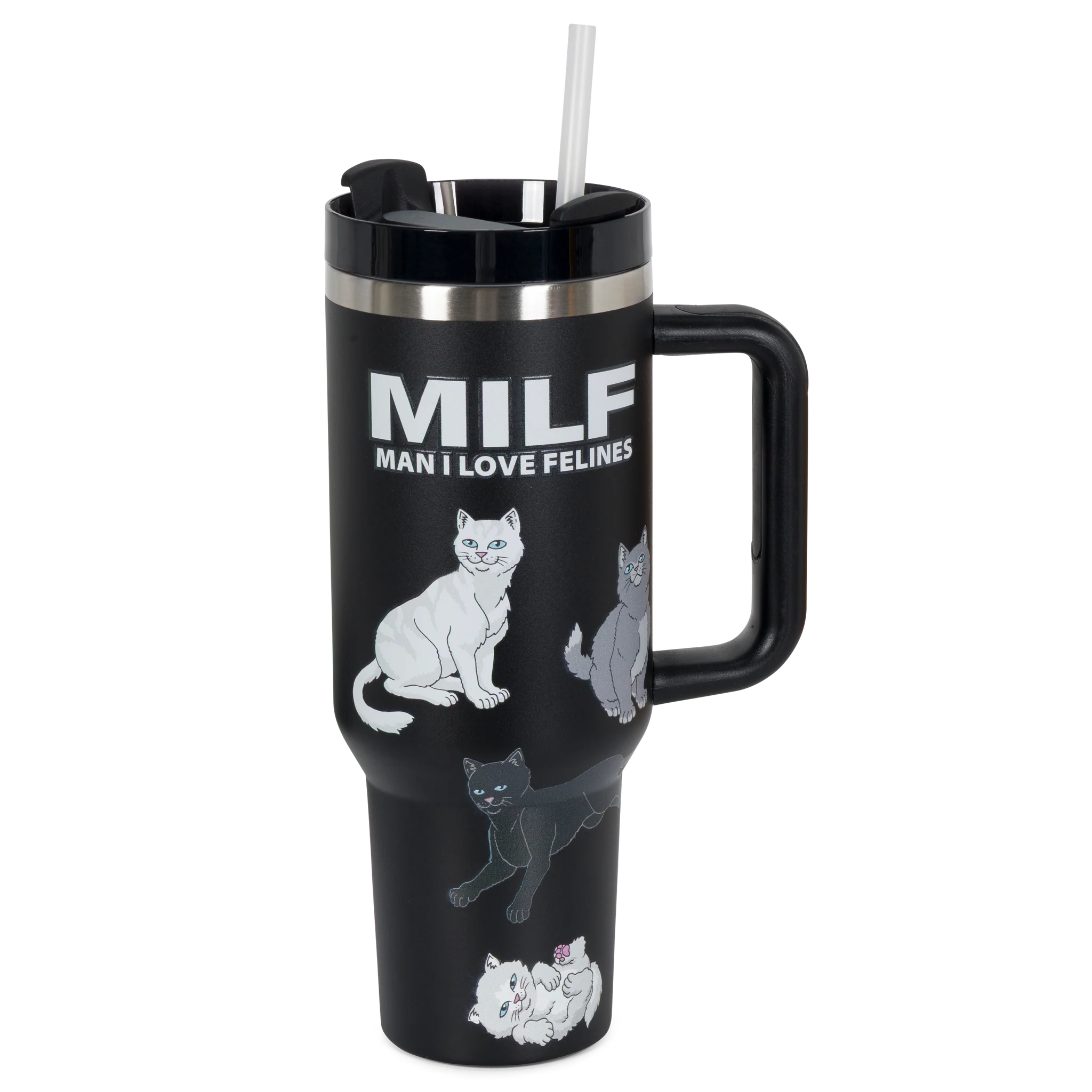 Garrafa Térmica Ripndip - MAN I LOVE FELINES BIG OL CUP TUMBLER (BLACK)