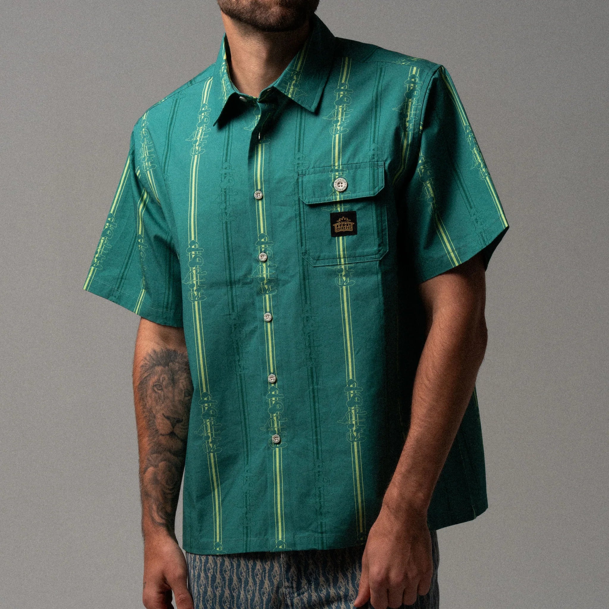 Camisa Ripndip - Melted Striped Button Up (Teal)