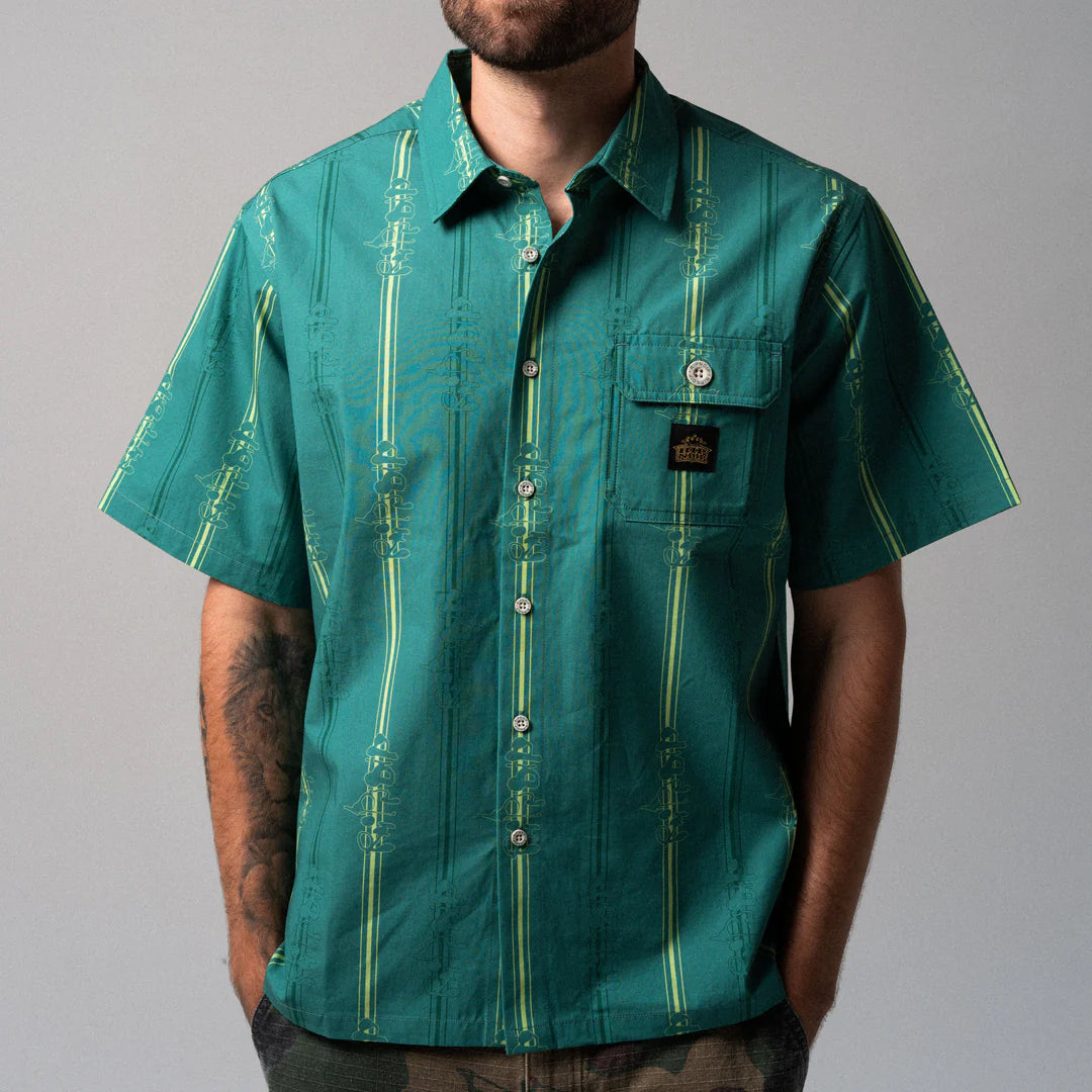 Camisa Ripndip - Melted Striped Button Up (Teal)
