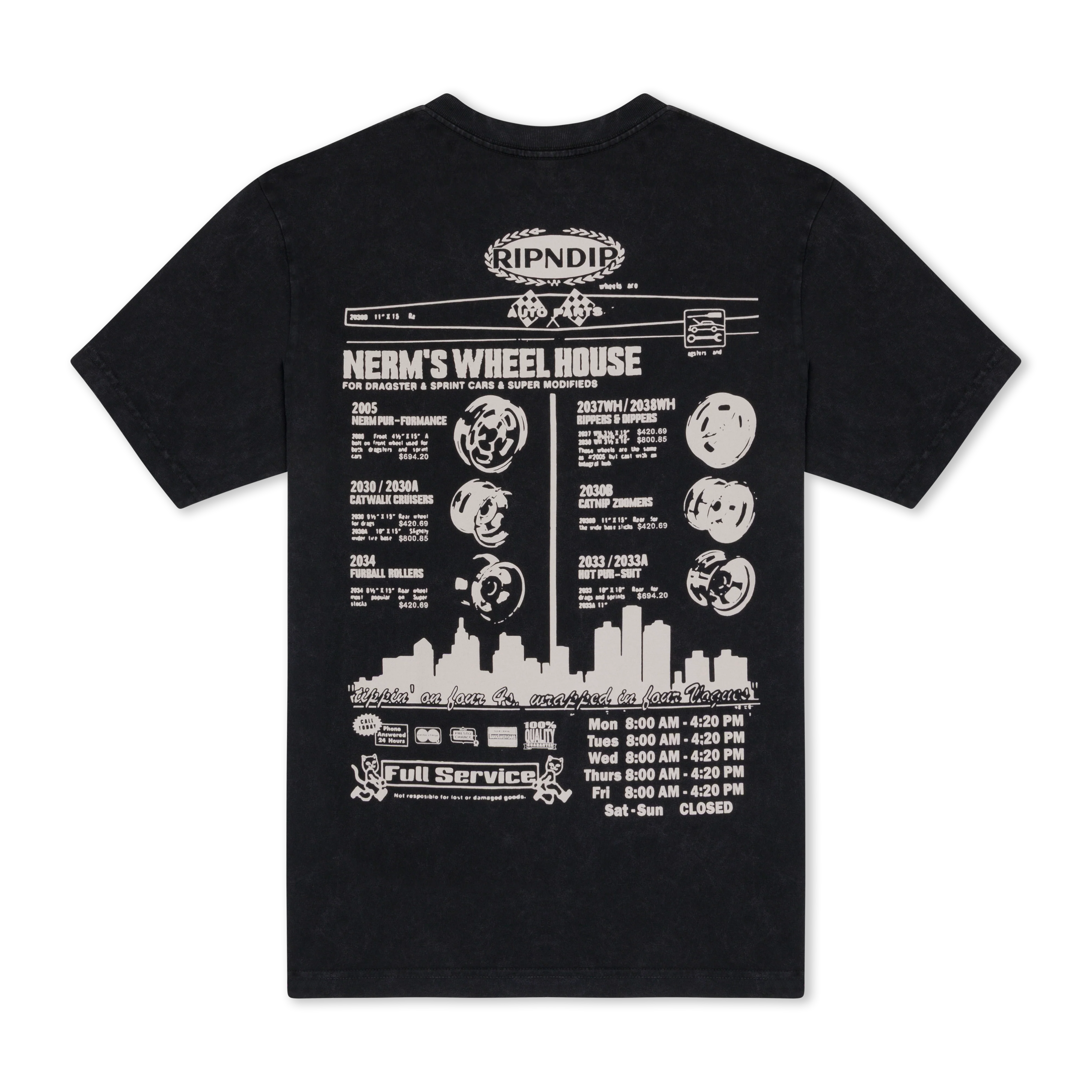 Camiseta Ripndip - Nerm Wheels Tee (Black Vintage Wash)