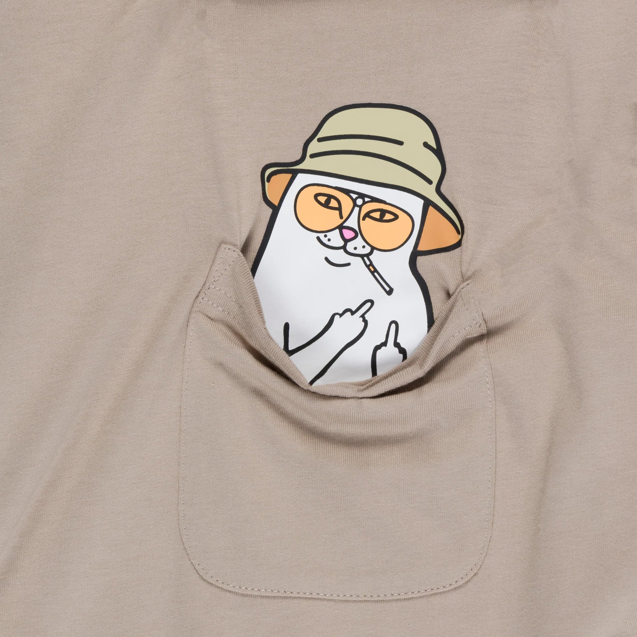 Camiseta Ripndip - Nermal S Thompson Pocket Tee (Tan) - ENVIO 26/06