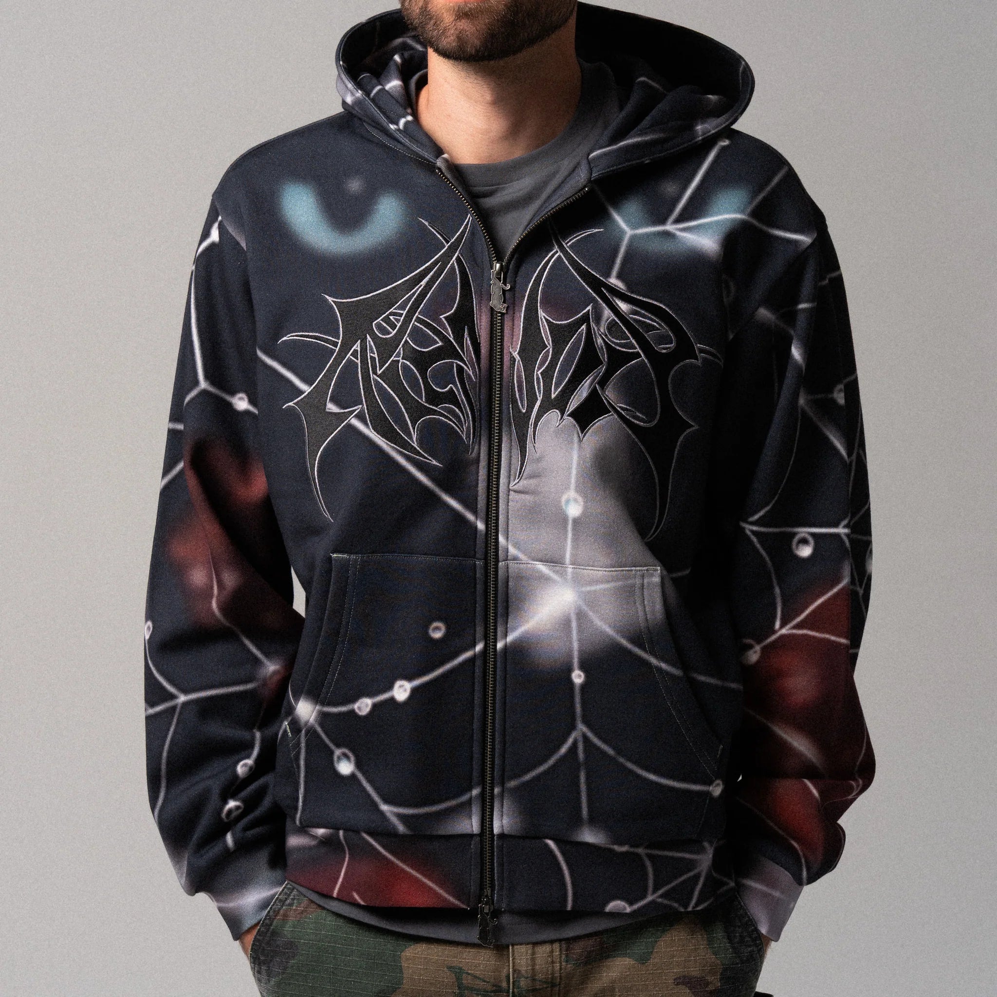 REDEMPTION ZIPUP HOODIE (CHARCOAL SUN FADE)