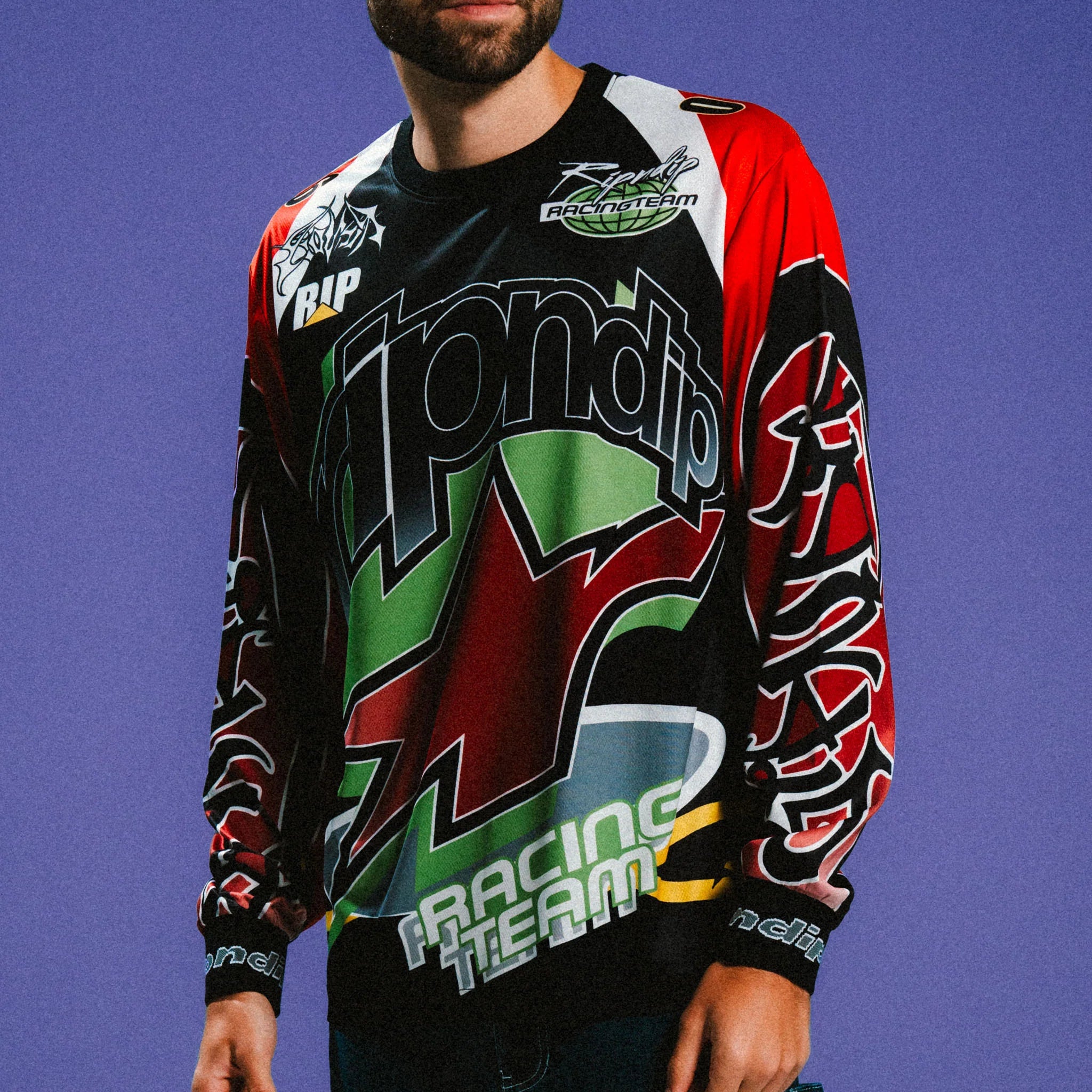 Camisa de Manga Longa - RIPNDIP All Star Long Sleeve Jersey (Red / Black) - 30/10
