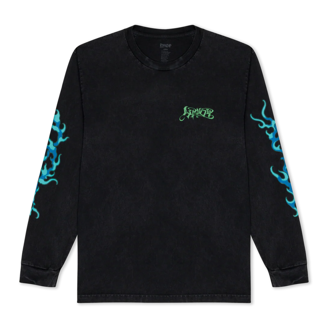 Camiseta Manga Longa Ripndip - SQUABBLE UP LONG SLEEVE (BLACK WASH)