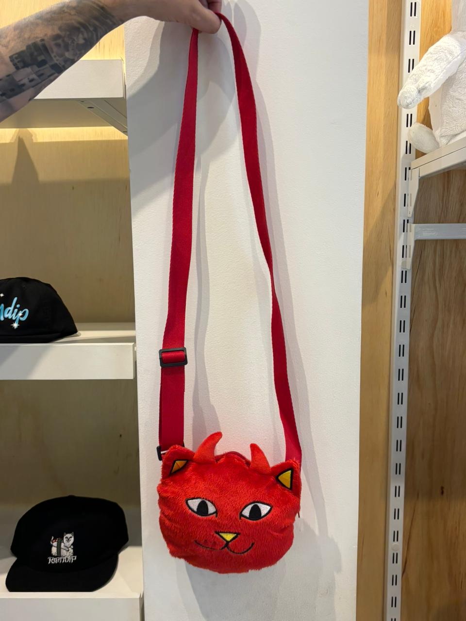 Shoulder Bag RIPNDIP - Lord Devil Sherpa Crossbody Bag (RED)