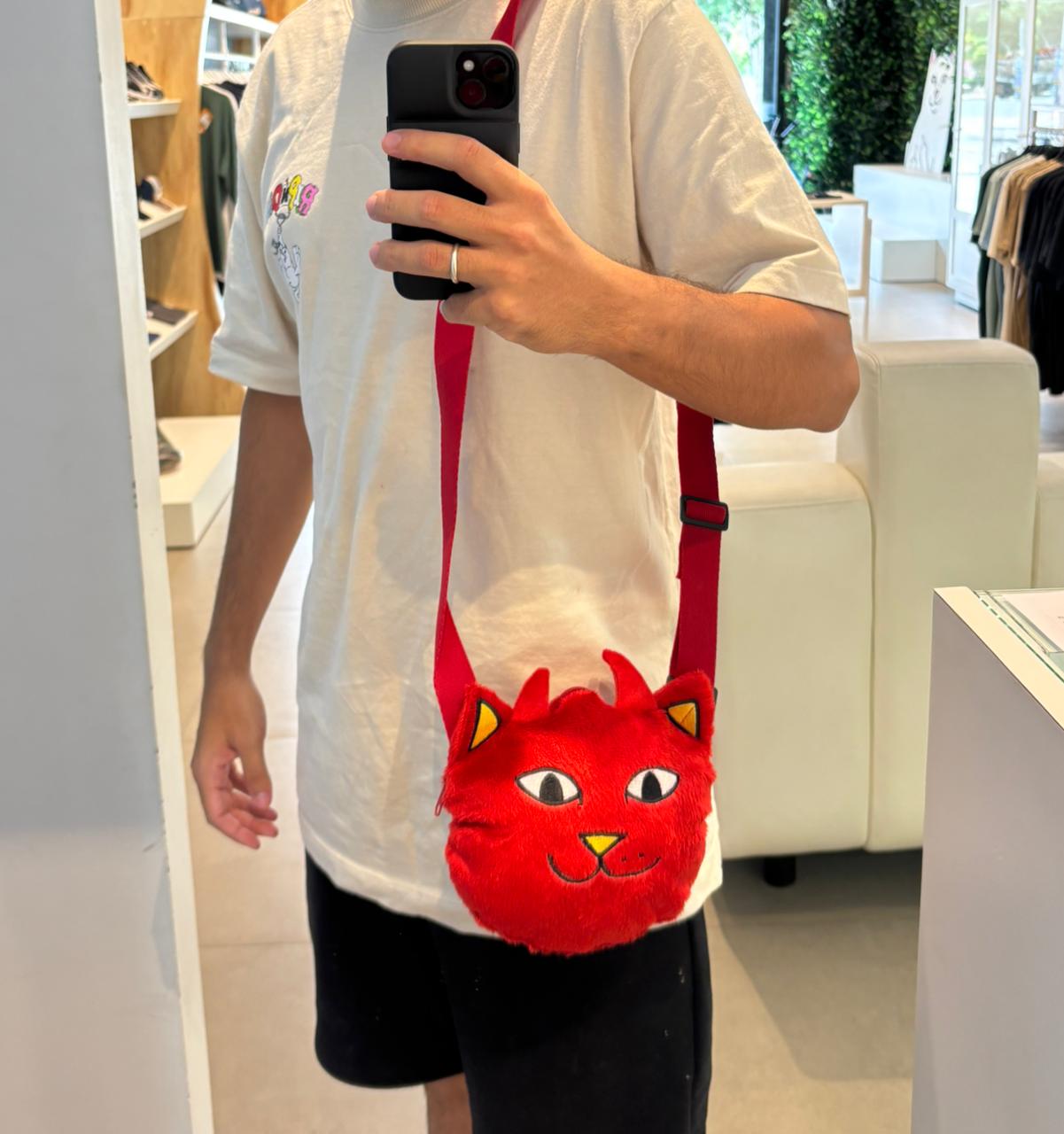 Shoulder Bag RIPNDIP - Lord Devil Sherpa Crossbody Bag (RED)