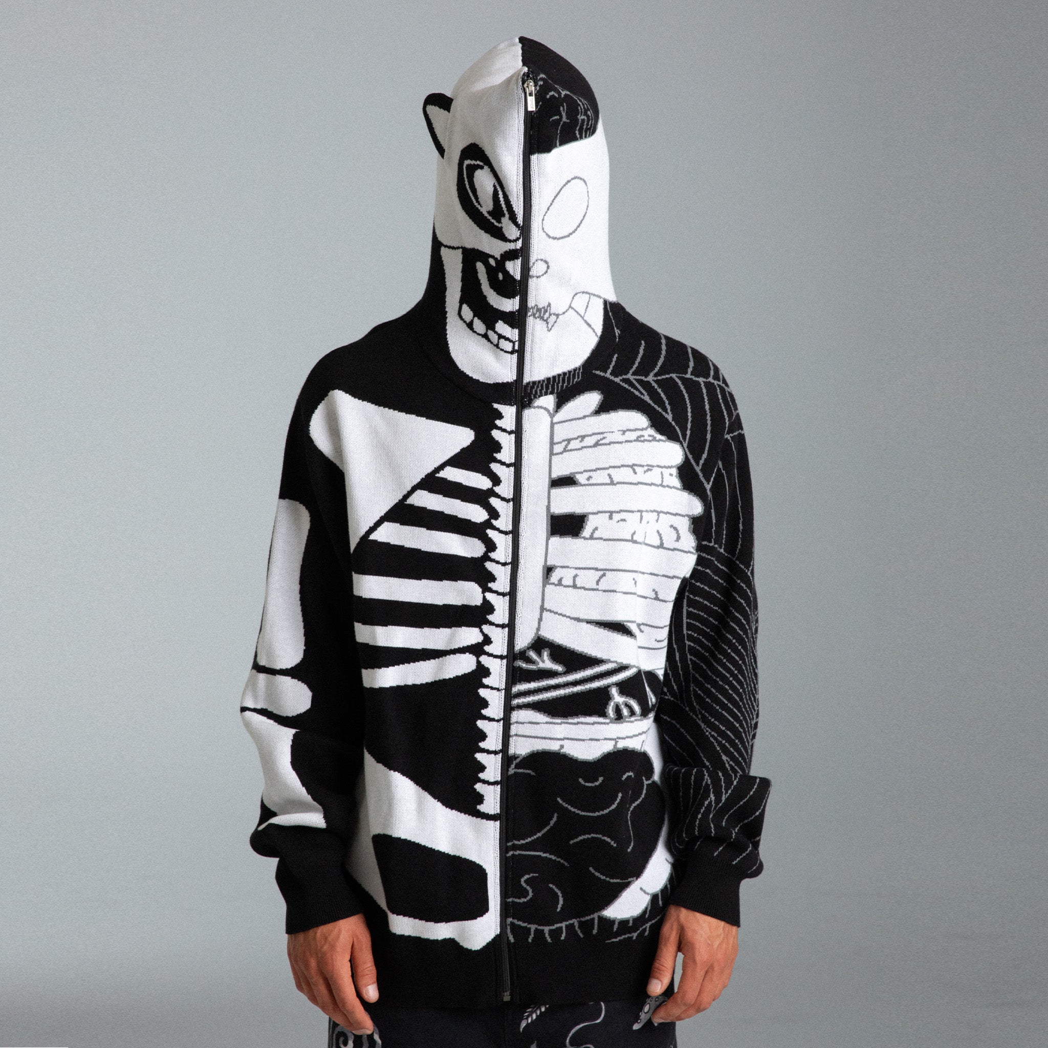 RIPNDIP Skelly Nerm Knit Hoodie (Black/White)