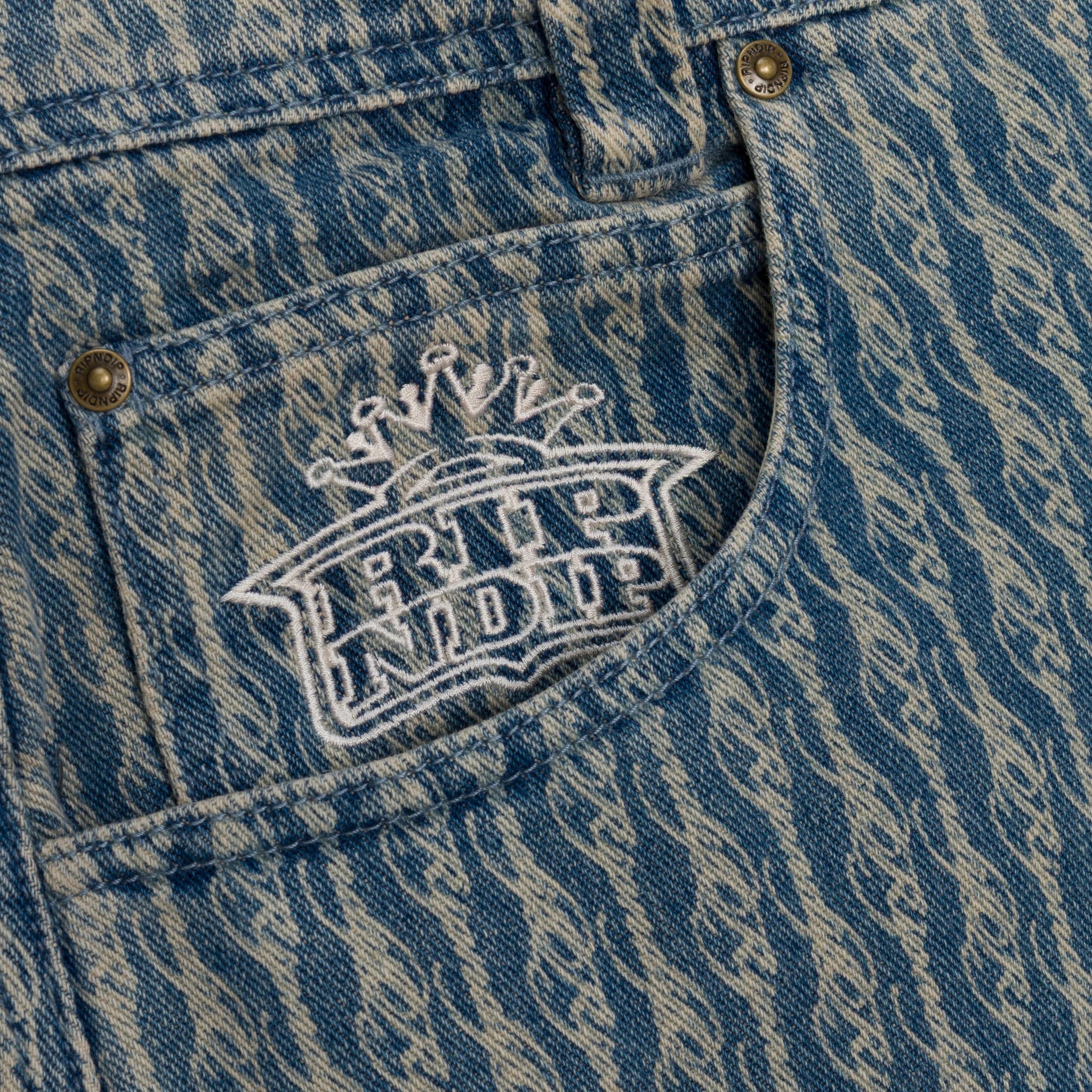 Calça Ripndip - Western Roads Wide Fit Pants (Meidum Wash)