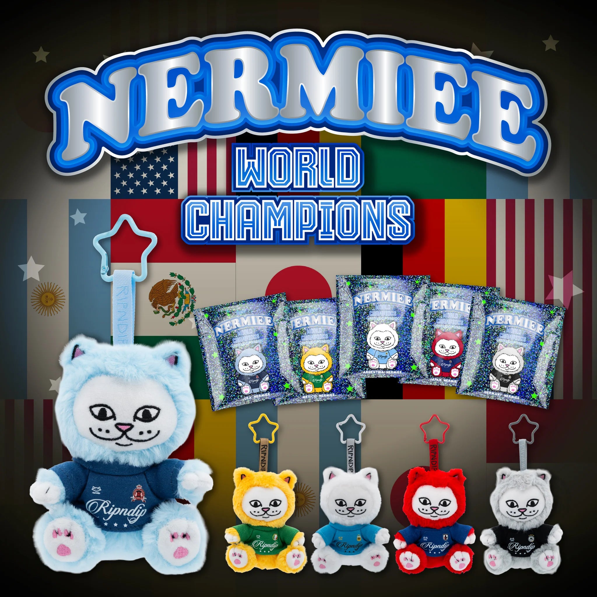 World Champion Nermiee Plush Keychains (Assorted) - Envio 30/10