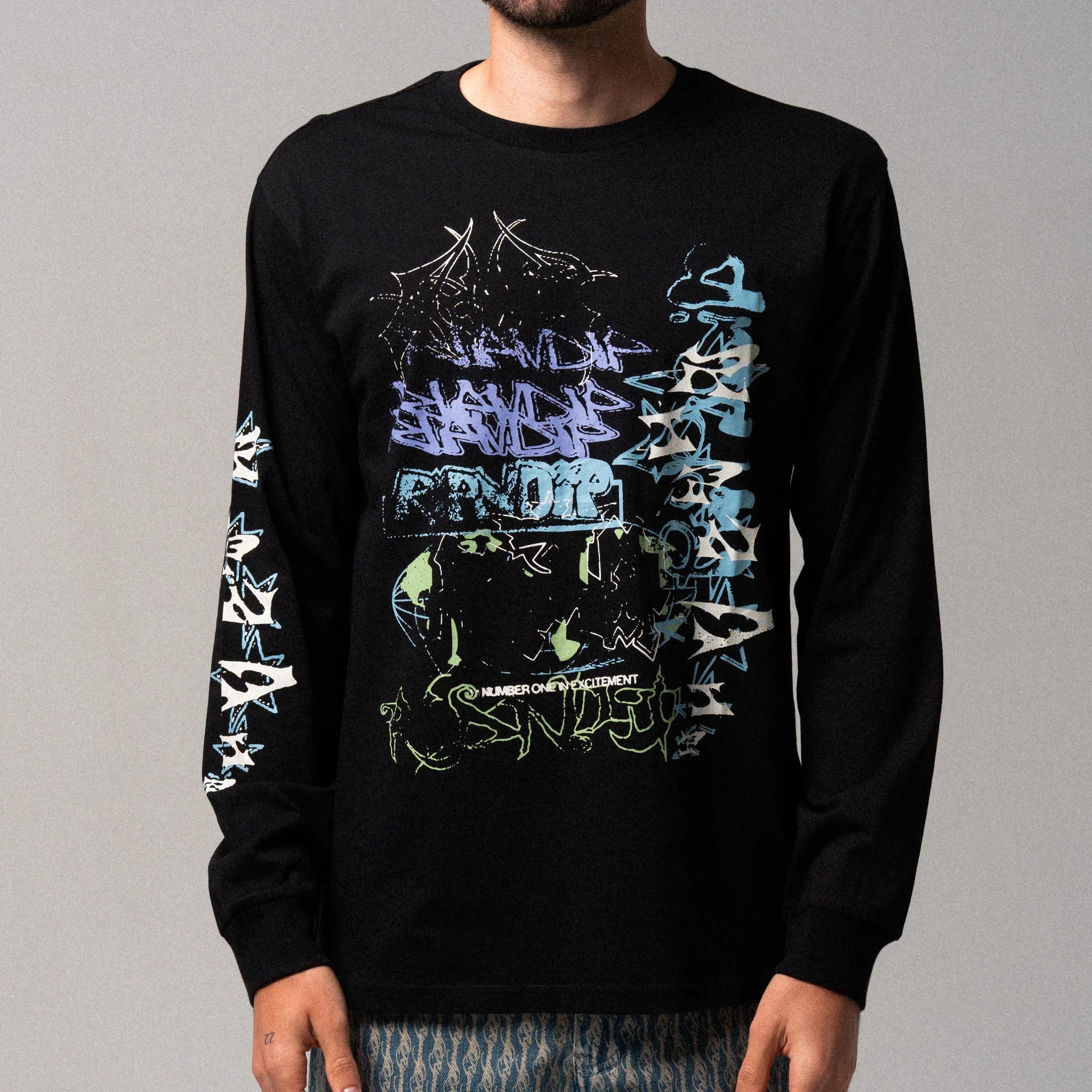 Camiseta Manga Longa Ripndip - WORLD WIDE MADNESS LS (CHARCOAL)