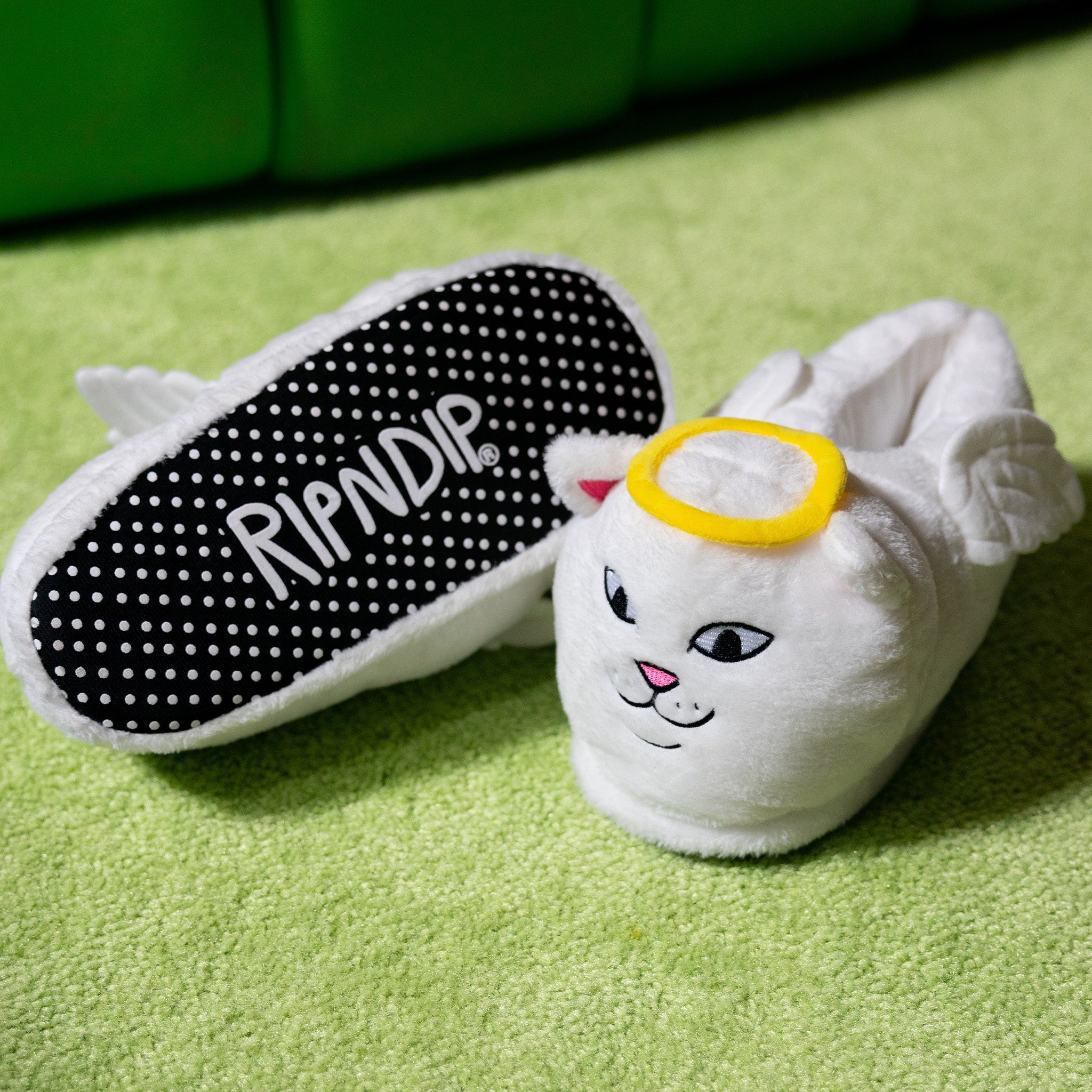 RIPNDIP Lord Angel Plush Slippers (White)