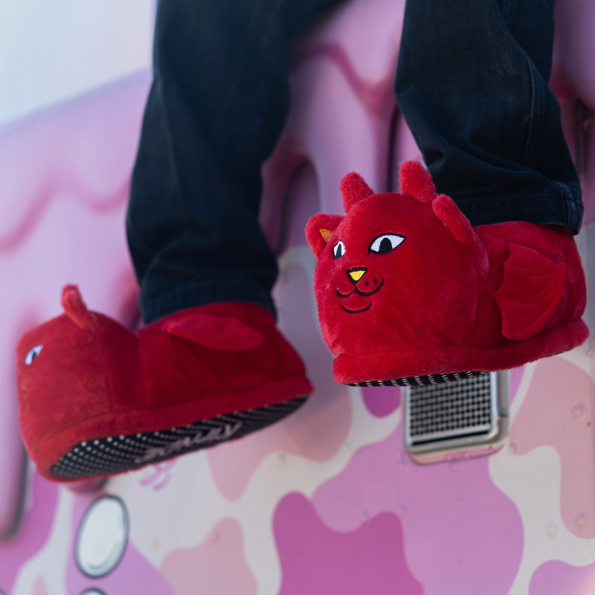 RIPNDIP Lord Devil Plush Slippers (Red)